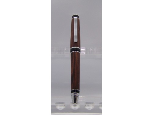 Cigar stylo bois de violette fini chrome chrome noir